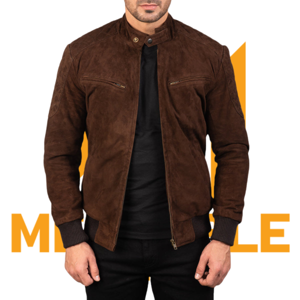 Sven Mocha Suede Bomber Jacket