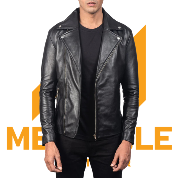 Noah Black Leather Biker Jacket