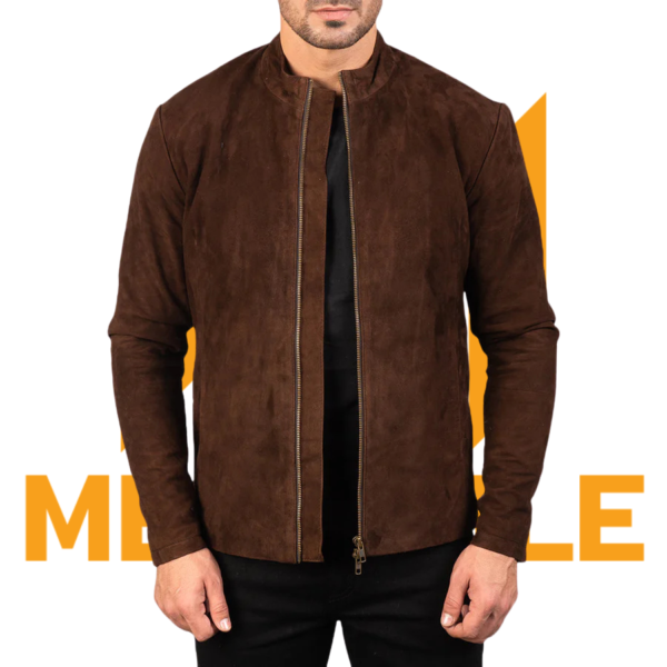 Charcoal Mocha Suede Biker Jacket