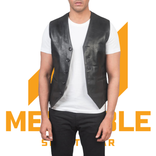 Auden Black Leather Vest