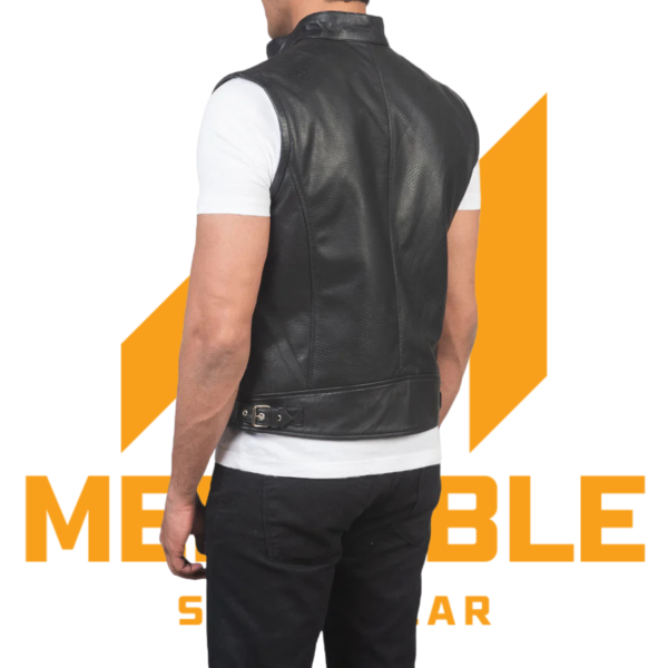 Black Leather Biker Vest