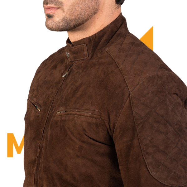 Sven Mocha Suede Bomber Jacket - Image 2