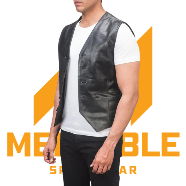 Auden Black Leather Vest - Image 2