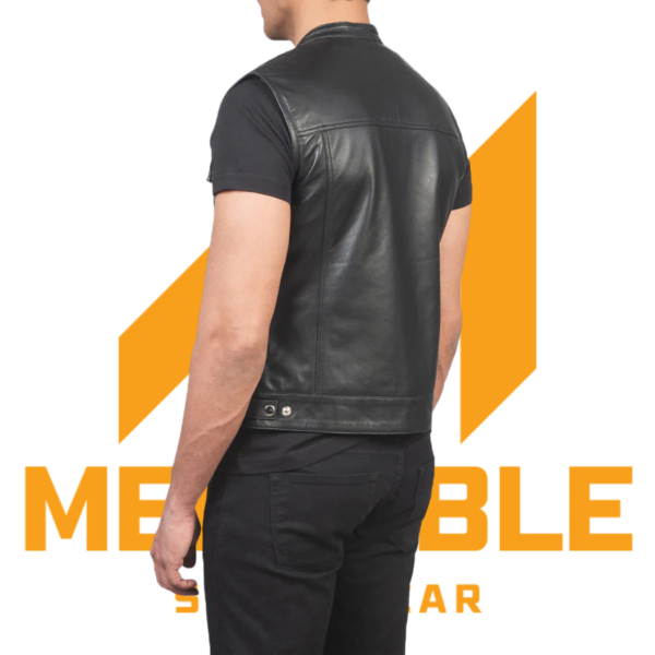 Atlas Moto Black Leather Vest - Image 4
