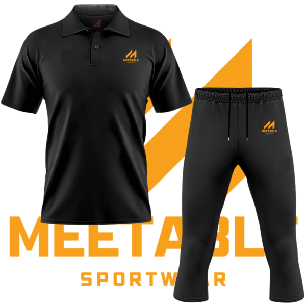 Men’s Sportswear Polo Shirt & Pant – Black