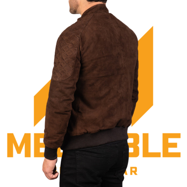 Sven Mocha Suede Bomber Jacket - Image 3