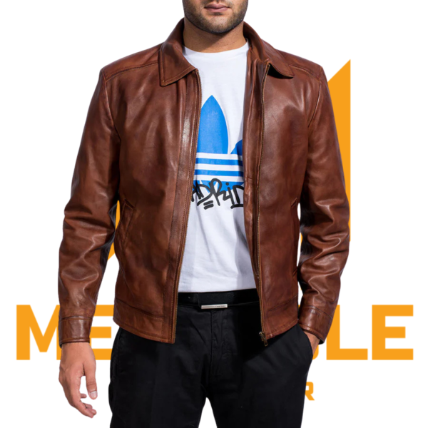 Inferno Brown Leather Jacket - Image 3