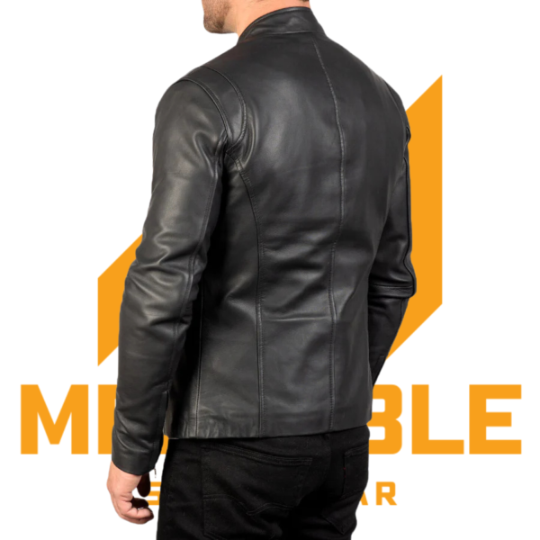 Ionic Black Leather Jacket - Image 3