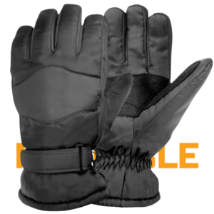 Mens Black Ski Gloves Waterproof Ski Glove