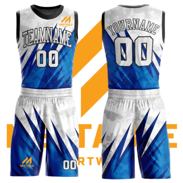 Sublimated Basketball Uniform - Blue | Red | Sky Blue