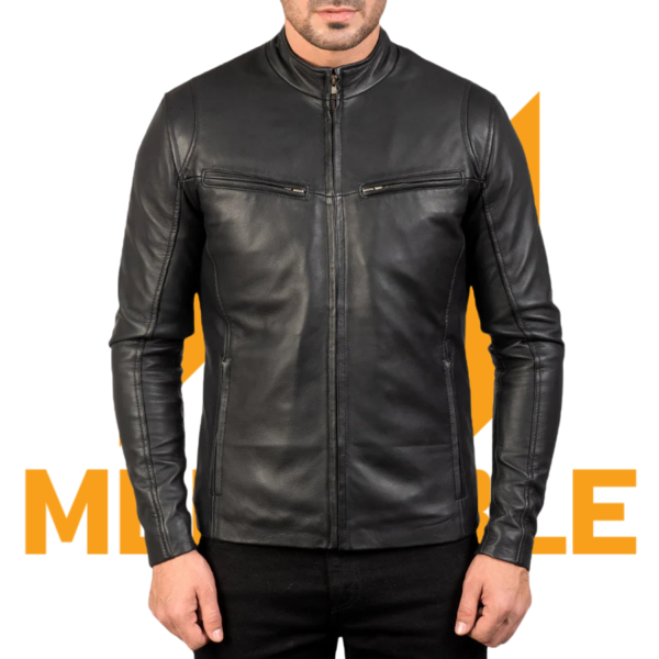 Ionic Black Leather Jacket - Image 5