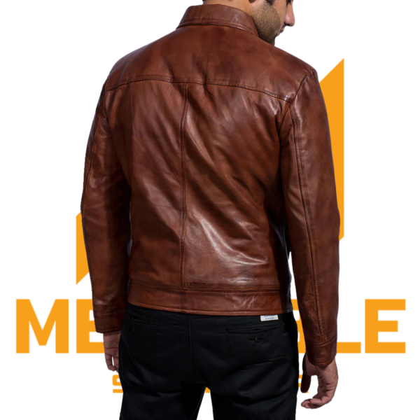 Inferno Brown Leather Jacket - Image 5
