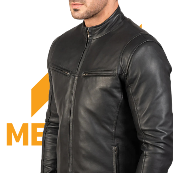 Ionic Black Leather Jacket - Image 4