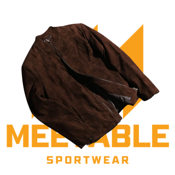 Charcoal Mocha Suede Biker Jacket - Image 5